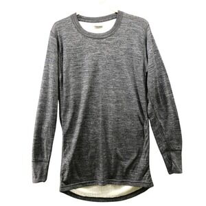 Stanfield's Wool Blend Thermal Shirt Mens M Gray Crewneck Long Sleeve Canada